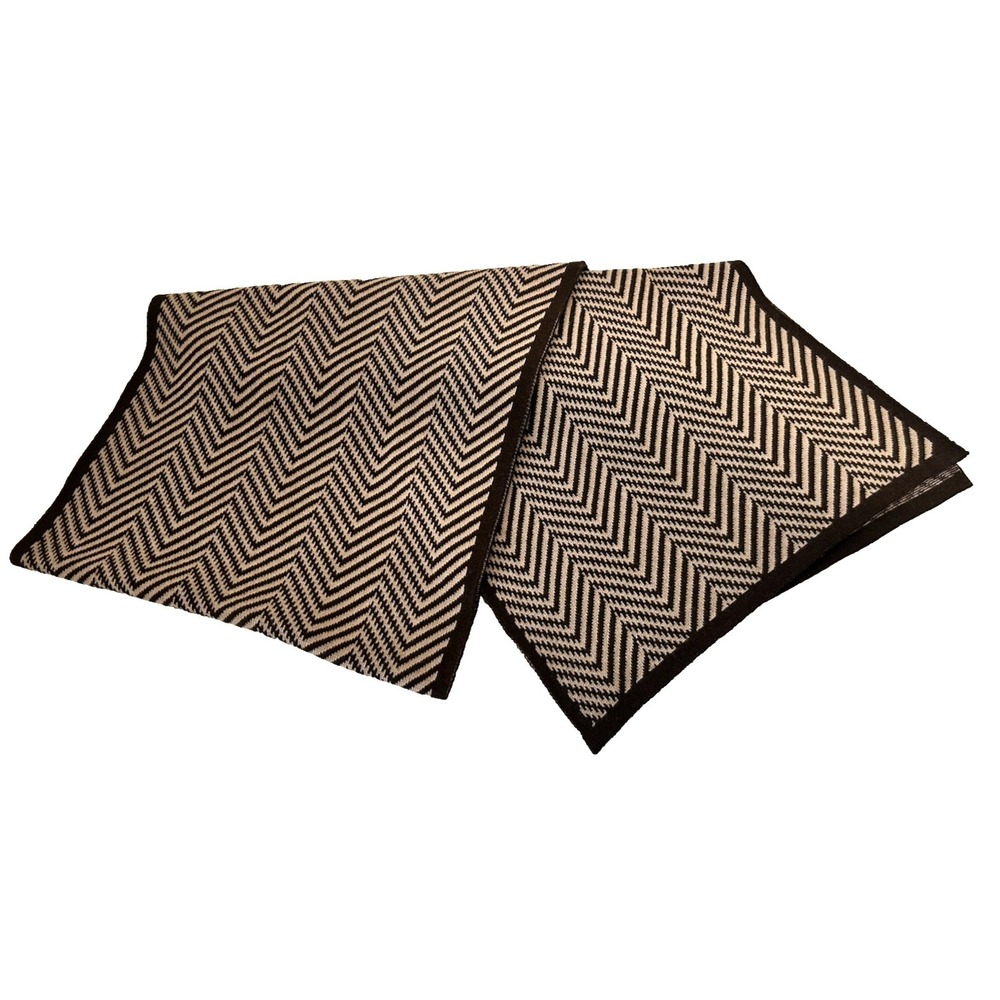 CELINE Paris Wool Skirt & Scarf Size 42 10 Herringbone Brown Made in France VGUC - Picture 13 of 15